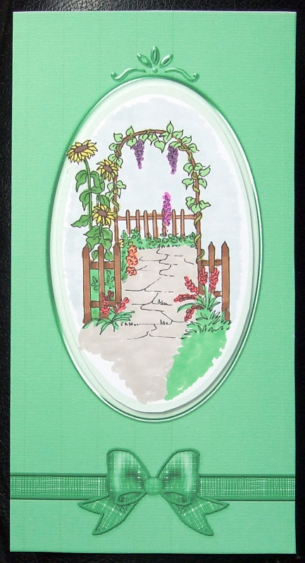 Archway and Sunflowers Digital Stamp + Watercoloured Version by GWYNETH GEORGE
