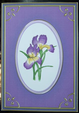Digital Stamp Irises with Coloured Version Too by GWYNETH GEORGE