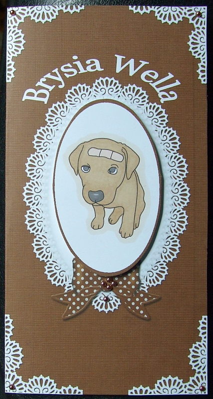 Dl Pearls and Lace Card Front or Insert by GWYNETH GEORGE