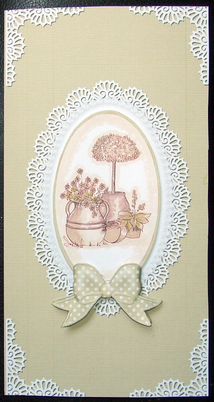 Dl Pearls and Lace Card Front or Insert by GWYNETH GEORGE