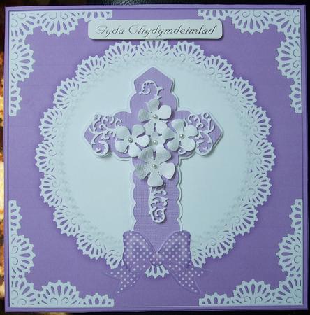 8 x 8 Pearls and Lace Card Front by GWYNETH GEORGE