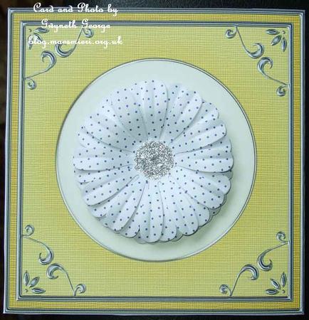 Square 'silver Metallic Frame' Card Front or Insert by GWYNETH GEORGE