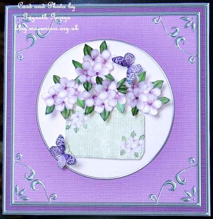 Square 'silver Metallic Frame' Card Front or Insert by GWYNETH GEORGE