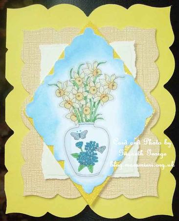 Digital Stamp - Vase of Daffodils by GWYNETH GEORGE