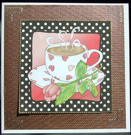 Coffee Time Fan Pyramage Topper by GWYNETH GEORGE