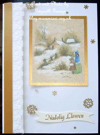 Vintage Snow Scene by GWYNETH GEORGE