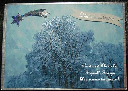 Christmas Scene Watercolour Background 1 by GWYNETH GEORGE