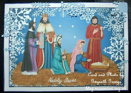 Nativity with Baby Jesus A4 by GWYNETH GEORGE