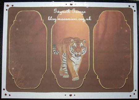 Wild Tiger Card Topper by GWYNETH GEORGE