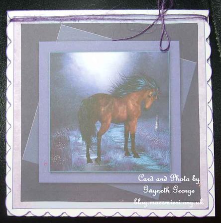 Beautiful Horse Card Topper 3 by GWYNETH GEORGE