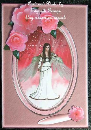 Fantasy & Flowers - Angel with Camellias by GWYNETH GEORGE