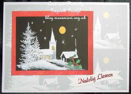 Church in Snow Topper and Background by GWYNETH GEORGE