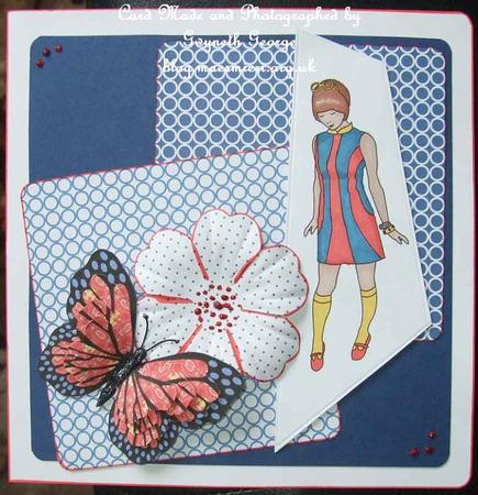 Butterfly Shaped Stacker - Red Pattern by GWYNETH GEORGE