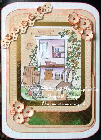 Potting Shed Digital Stamp and Watercoloured Digital Stamp by GWYNETH GEORGE