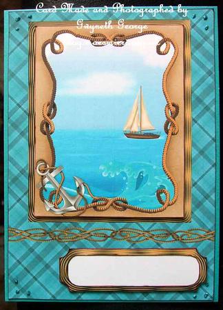 Nautical Boat Design Card for Male Birthday or Father's Day by GWYNETH GEORGE