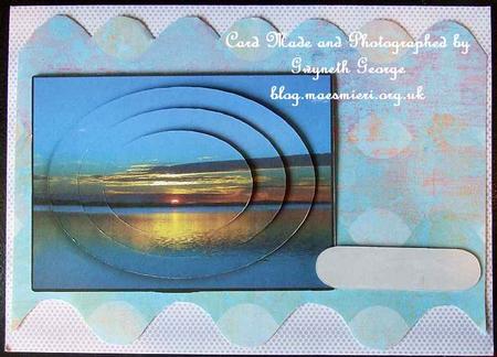Coorong Sunset Simple Oval Pyramid Card Front by GWYNETH GEORGE