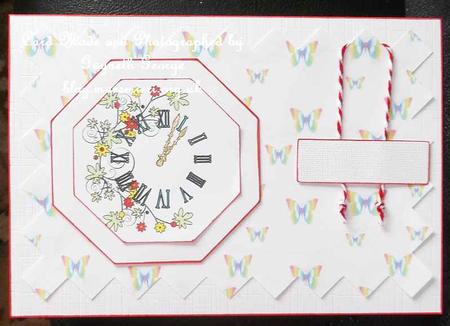 Vintage Garden Clock Stamp by GWYNETH GEORGE