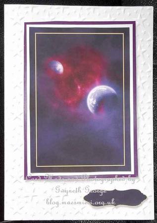 Beautiful Purple Space Card by GWYNETH GEORGE