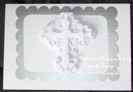 202 Fancy Cross Card & Mat by GWYNETH GEORGE
