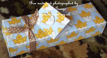 Little Chicks Backing Paper on Blue by GWYNETH GEORGE
