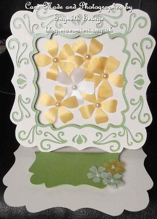 649 Fancy Window Easel Card      Multiple Machine Formats by GWYNETH GEORGE