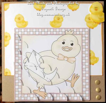Easter Chicken Yellow Backing Paper by GWYNETH GEORGE