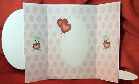 Red Love Bear Gatefold Insert by GWYNETH GEORGE