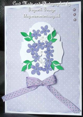 Purple and White Spotty Paper, with Border by GWYNETH GEORGE