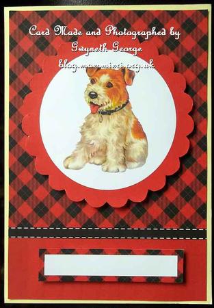 Cute Vintage Dog Topper & Decoupage by GWYNETH GEORGE