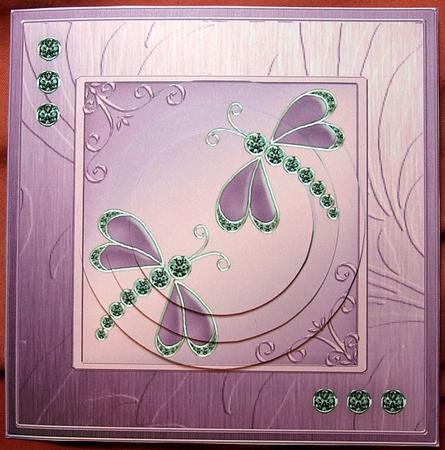 Diamante Dragonflies Circle Pyramage Topper by GWYNETH GEORGE