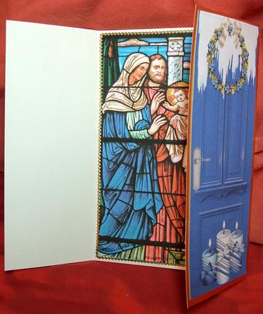 Stained Glass Window Nativity Scene Gatefold by GWYNETH GEORGE