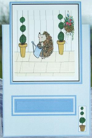 Over the Edge Spike Card - Spike in the Garden by GWYNETH GEORGE
