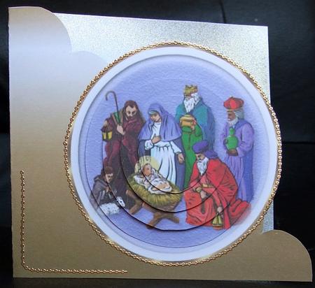 Nativity Scene Square Card by GWYNETH GEORGE