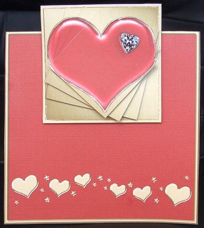Enamel Heart Easy Over the Edge Card N Spiral Pyramid by GWYNETH GEORGE