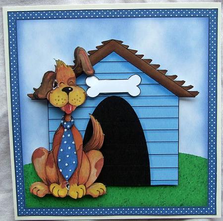 Good Boy, Rover! - Decoupage Card by GWYNETH GEORGE