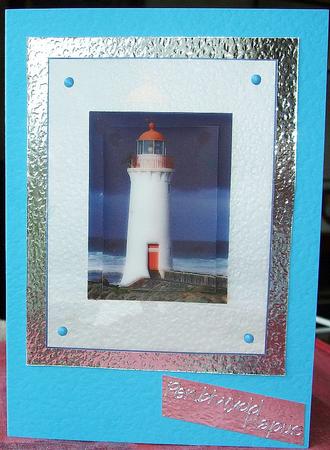 Lighthouse Cardfront by GWYNETH GEORGE
