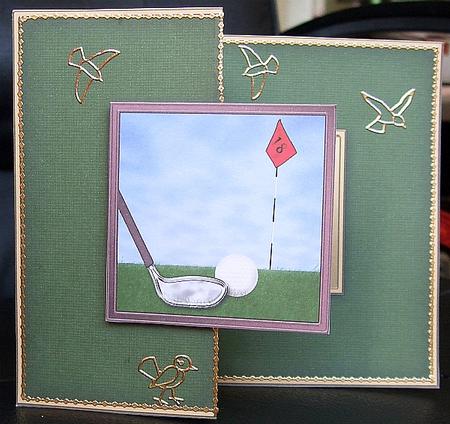 Golf No-hole Fold Back Card by GWYNETH GEORGE