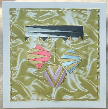 Three Ornaments Hanging on a Banner by GWYNETH GEORGE