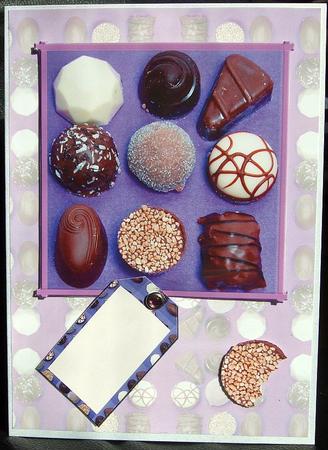 Chocolates on Chocolate Card by GWYNETH GEORGE