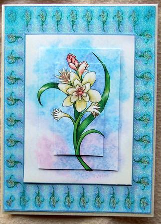 Flower on Misty Blue by GWYNETH GEORGE