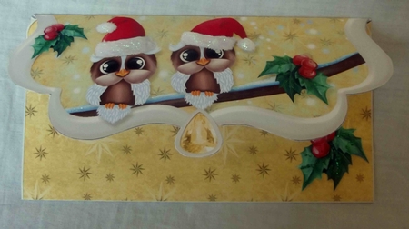 Owl Family and Friends Christmas Voucher-3 by Gwyneth Morley