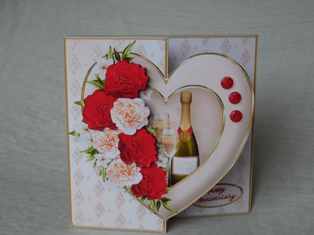 Champagne for Two - Offset Heart Card Mini Kit by Gwyneth Morley