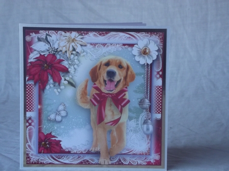 The Christmas Labrador Card Front Kit by Gwyneth Morley