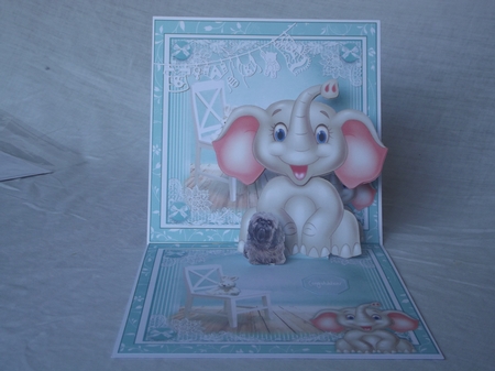 Baby Elephant Blues Card Front Kit by Gwyneth Morley