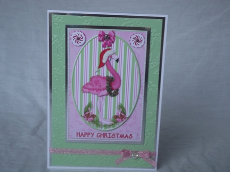 Christmas flamingo by Gwyneth Morley