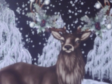 The Winter Stag 8x8 by Gwyneth Morley