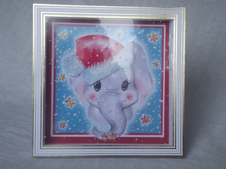 Dumbo Elephant Christmas Card Topper by Gwyneth Morley