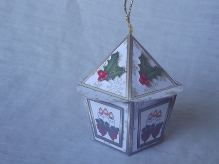 Snowflakes lantern gold by Gwyneth Morley