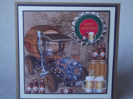 BROTHER/UNCLE beer themed birthday card front by Gwyneth Morley