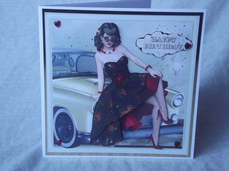 1950s Lady and her Gold T-Bird Mini Kit by Gwyneth Morley